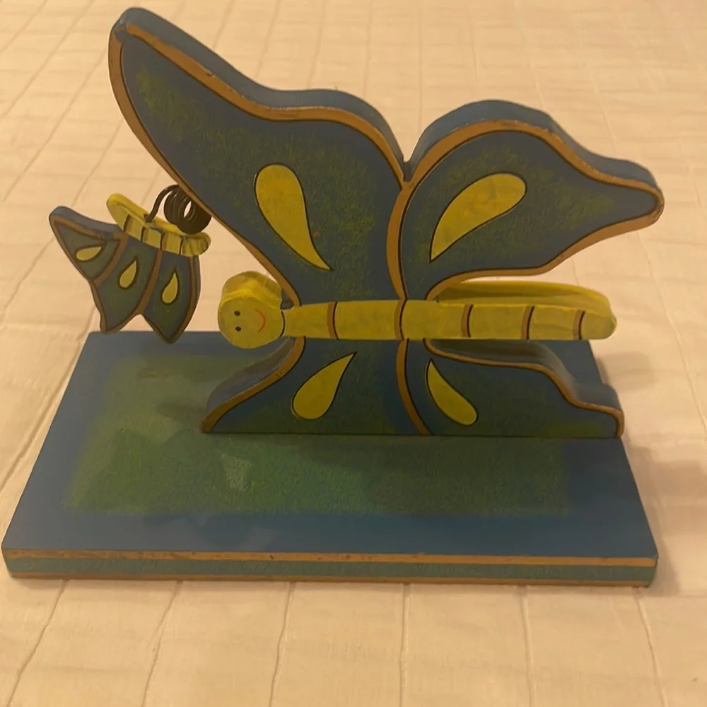 Vintage Y2K butterfly shelf wooden girls blue green